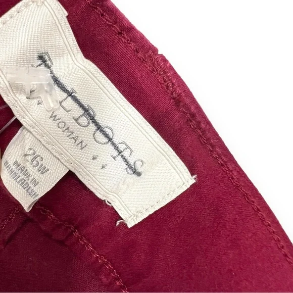 Talbots WOMENS PLUS SIZE 26W x 29" Zip Ankle Pants 5-Pocket Stretch Burgundy - Picture 5 of 16